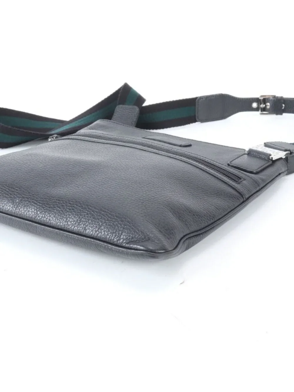 Gucci Leather Shoulder Bag Crossbody Messenger Business Tote Black